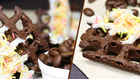 How to make coffee brownie waffle cookies?